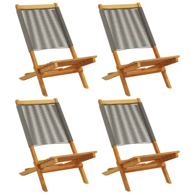 Image de Chaises de jardin 4 pcs. Pliable Gris Bois massif Acacia