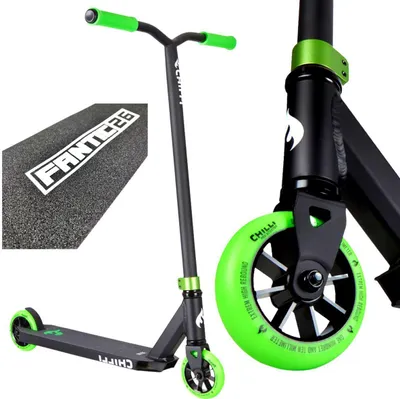 Produktbild von Chilli Pro Base Stunt-scooter H=82cm schwarz / grün + Fantic26 Griptape