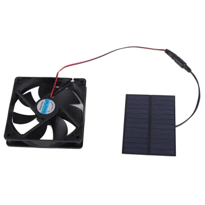 Obrázek produktu pro Profesionální sada solárního odvětrávacího ventilátoru se solárním panelem pro kurníky, skleníky, kůlny a chovné budovy (3 W)