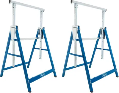 Produktbild von Scheppach Teleskop-Arbeitsbock TUG200 Untergestell | Max. Belastbarkeit 200 kg | Min. / max. Arbeitshöhe 800-1300 mm | Auflagebalken 680 mm | Standflä