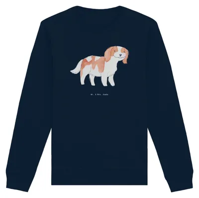 Produktbild von Mr. & Mrs. Panda Baumwoll Pullover Cavalier King Charles Spaniel Moment Größe XL - French Navy - Geschenk, Pulli, Sweatshirt, Bio-Pullover, Sweater