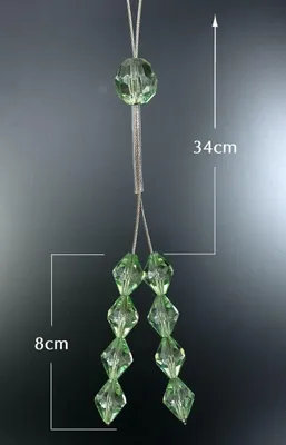 Produktbild von Dekorativer Vorhangclip mit grünen Kristallen
