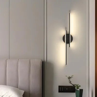 Produktbild von Mckalen Wandlampe LED Schwarz 24W 2700LM, Wandleuchte LED Innen Modern 60CM, Wan