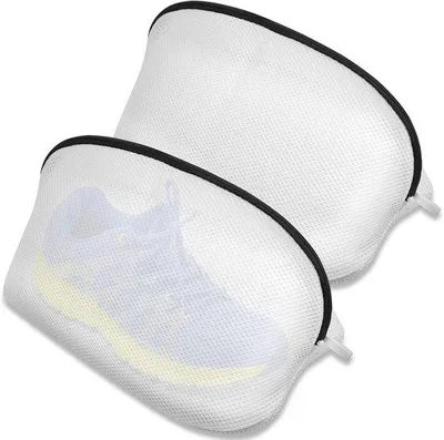 Immagine prodotto di Spugna per scarpe - 2 pezzi - per lavatrice - con chiusura a scatto - in tessuto a rete - spugna per lavaggio - spugna per scarpe