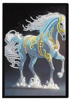 Obrázek produktu pro Zápisník pro techniku Diamond Painting, formát A5, s motivem koně, 50 listů, bez potisku