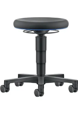 Image de Tabouret pivotant, dossier en similicuir noir, hauteur d'assise 450-650 mm BIMOS
