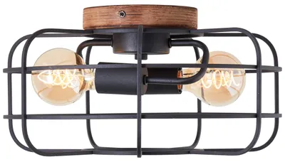 Produktbild von Brilliant Gwen Deckenleuchte 40cm E27 Antik Holz Schwarz Korund  99707/66