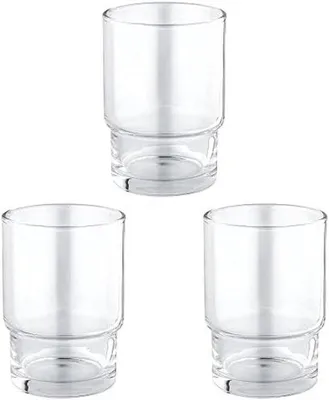 Produktbild von Unyqoos® Set aus 3 eleganten Badezimmeraccessoires aus Kristallglas mit Chromoberfläche – stilvolles, funktionales Badzubehör