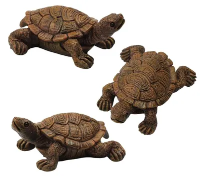 Produktbild von Set mit 3 Schildkröten-Dekorationen aus Harz für den Außenbereich