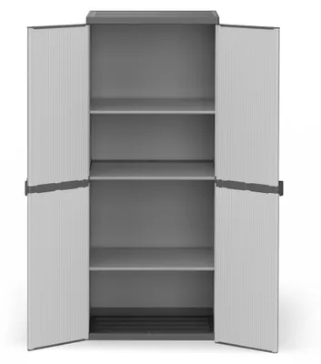 Image de Armoire en résine avec étagères 2 portes, (intérieur/extérieur) 68x40xH165 cm