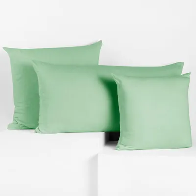 Produktbild von 2 Kissenbezüge Jersey Baumwolle Reißverschluss Mint - 40 x 145 cm