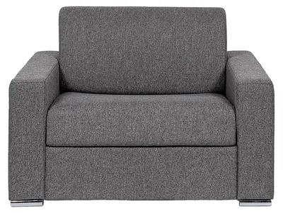 Produktbild von Schlafsessel mit Express-Bettfunktion aus meliertem Anthrazit-Stoff - Liegefläche 70 cm - Matratze 18 cm CALITO