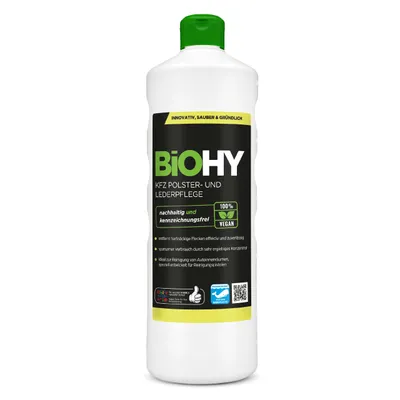 Produktbild von BiOHY KFZ Polster- & Lederpflege, Polsterreiniger Auto, Autositz Reiniger, Innenraumpflege – 1 x 1 Liter Flasche