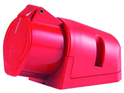 Produktbild von HEDI 9057 Wand-Steckdose CEE 400V 16A, mit Klappdeckel, für Montage im Freien