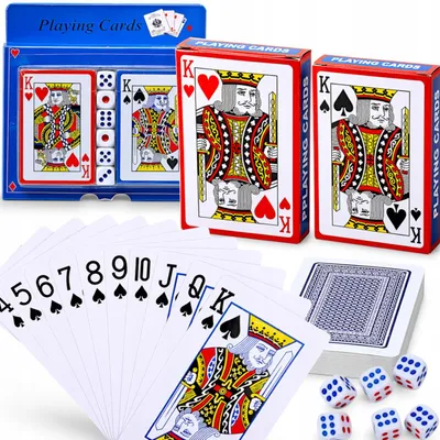 Produktbild von Spielkarten-Set 2 Decks + Würfel für Poker und Familienspiele