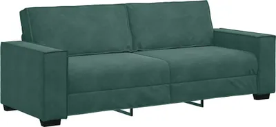 Image de Canapé à 3 places Vert foncé 220x78x84 cm Velours