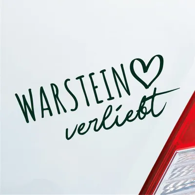 Produktbild von Auto Aufkleber Warstein verliebt Herz Stadt Heimat Liebe Car 19x7 cm Dunkelgrün Sticker Heckscheibenaufkleber