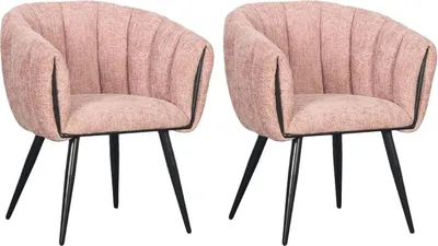 Produktbild von 2er-Set Armlehnenstühle Breeze - Pastellrosa