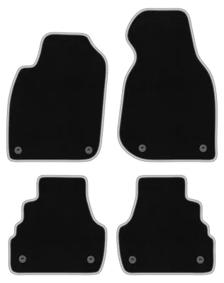 Produktbild von Fußmatten Velours Schwarz/Silber für Audi A6 C5 FL 2001-2004 Set 4-tlg