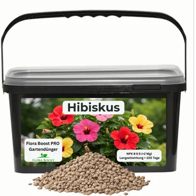 Produktbild von Flora Boost PRO Hibiskusdünger, Langzeitdünger NPK 8-5-5, 1 kg