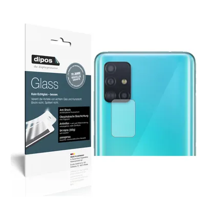 Produktbild von 1x Schutzfolie für Samsung Galaxy A51 Kameralinse matt - Anti-Shock 9H Folie dipos Glass Kunststoffglas