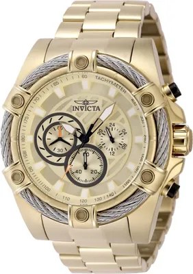 Obrázok produktu pre Invicta Bolt 48866 Pánske Hodinky - Quartz Hnutie - Nerezová Oceľ so Zlatým Ciferníkom - 52 mm