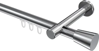 Produktbild von Interdeco Innenlaufstange / Gardinenstange mit Innenlauf Chrom, Typ Prestige Sitra (Konus), 20 mm Ø 1-läufig, 420 cm