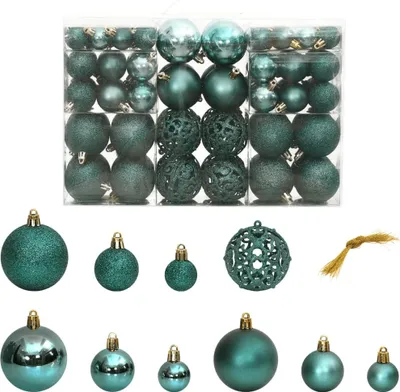 Zdjęcie produktu dla Bombki świąteczne 100 szt. Zielone 3 / 4 / 6 cm