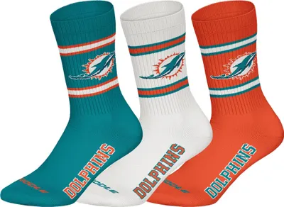 Produktbild von Huddle Uni Freizeitsocken Miami Dolphins Crew 3-Pack TEL/WHT/ORG - Größe 39-42