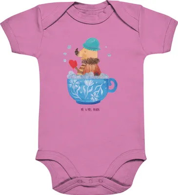 Produktbild von Mr. & Mrs. Panda Strampler Baby Nachtfalter Schaumbad 12. - 18. Monat - Bubble Gum Pink - Geschenk, Lustige Sprüche, Kurzarmbody, babykleidung body, Träumen, overall, Bad