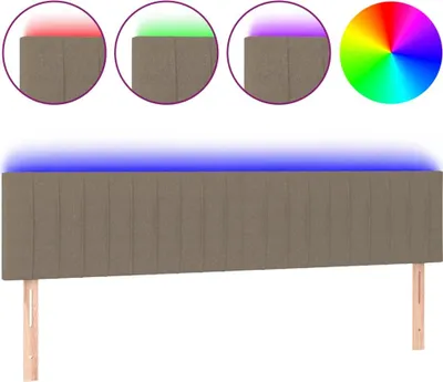Produktbild von vidaXL LED Kopfteil Taupe 180x5x78/88 cm Stoff