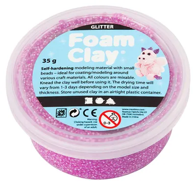 Image de Pâte à modeler pailletée, effet mousse, 35g - Violet