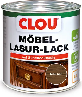 Produktbild von Clou Möbel Lack L4 125 ml teak hell