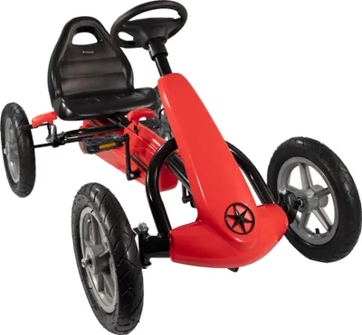 Produktbild von Go Kart Tretfahrzeug rot, Kinderfahrzeug ab 5 Jahre, Tretauto mit Leerlauf