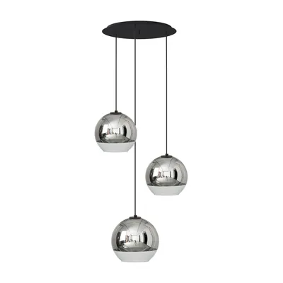 Zdjęcie produktu dla Żyrandol GLOBE czarny-chromowany 3xE27x60W szkło wym:120x50x50cm IP20 Nowodvorski Lighting