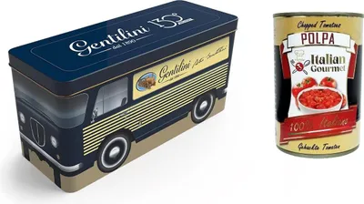 Produktbild von Gentilini- Portafette Classiche con Fette biscottate classiche Klassischer Scheibenhalter mit klassischem Zwieback 185gr + Italian Gourmet Polpa di Pomodoro 400g