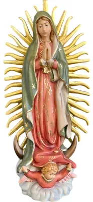Madonna von Guadalupe, Holzfigur 10 cm, handbemalt, Krippe