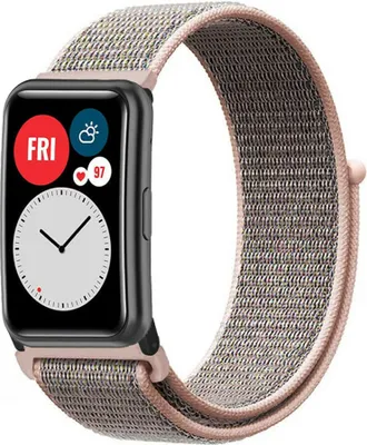 Produktbild von Strap-it Huawei Watch Fit Nylonarmband (Rosa Sand)