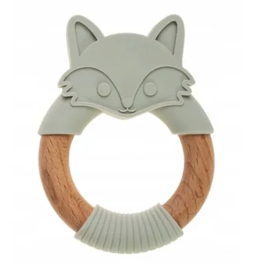 Produktbild von Holz-Silikon-Beißring - Grey Fox / Bocioland