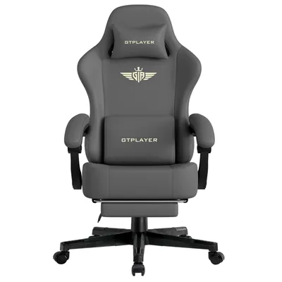 Produktbild von GTPLAYER Gaming Stuhl Ergonomischer Gaming Sessel Schreibtischstuhl Bürostuhl mit Kunstleder Federsitzkissen, Verbindungsarmlehnen, mit Fußstütze