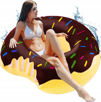 Produktbild von Schwimmen Aufblasbares Rad Grosses Schwimmbad Wasserrad 120Cm Donut Xxl Braun
