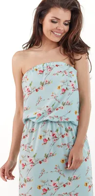 Produktbild von Awama Geblümtes Kleid für Frauen Lynene A219 himmelblau XL