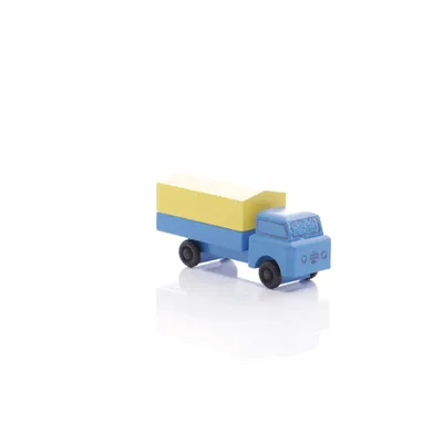 Immagine prodotto di Camion giocattolo in legno con copertura, dimensioni: 3,5 x 7,5 x 3 cm. Nuovo