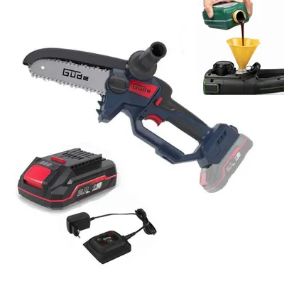 Produktbild von Güde Akku Astsäge GAK 18.1 Mini Kettensäge 18V, Akku 2.0 Ah Ladegerät 0,5 A, Automatische Kettenschmierung.