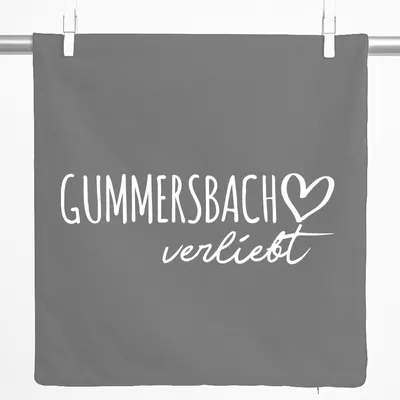 Produktbild von Huuraa Kissenbezug Gummersbach verliebt 40x40cm Steel Grey Baumwolle Dekokissenbezug Geschenkidee