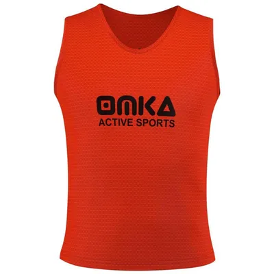 Produktbild von 10 Stück OMKA Fußball Leibchen Trainingsleibchen Markierungshemd Fußballleibchen für Kinder Jugend und Erwachsene, Farbe:Orange, Bibs:Junior (M)