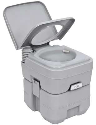 Immagine prodotto di WC da campeggio Outsunny, WC portatile da 20 litri, WC da campeggio con serbatoio di scarico e serbatoio delle acque reflue