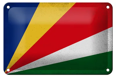 Produktbild von Blechschild Flagge Seychellen 18x12cm Seychelles Vintage Dekoration