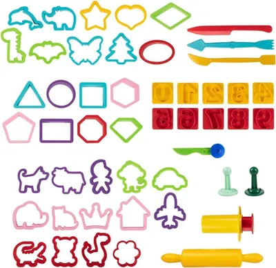 Produktbild von Zubehör Knetwerkzeug 50 Stück Knetset - Knetmasse Plastilin Knetzubehör Werkzeug für Kinder, Mädchen und Jungen