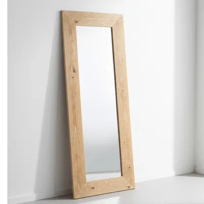 Immagine prodotto di MO.WA Specchio Specchio da parete 57x147 - Specchio in legno - Specchio a figura intera con cornice in legno massiccio naturale - Specchio per corridoio Specchio per vestirsi Specchio per ingresso